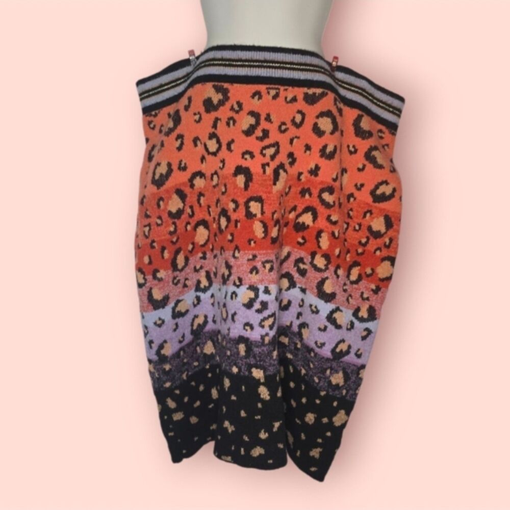 Maeve Leopard Sweater Knit Pencil Skirt Bodycon Soft Stretch Plus Size 3X Animal